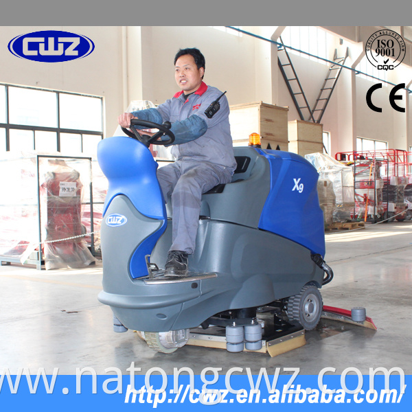 CWZ X9 CE approved floor cleaning ride on floor scrubber